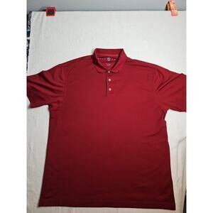 Nike Men's XL Red/ Maroon Polyester Polo Shirt - Golf Dri Fit Short Sleeve